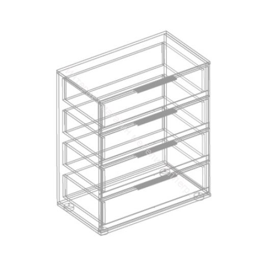 Комод с 4 ящиками "Лео 2" Софт Айс (белый)/Айрон Рок