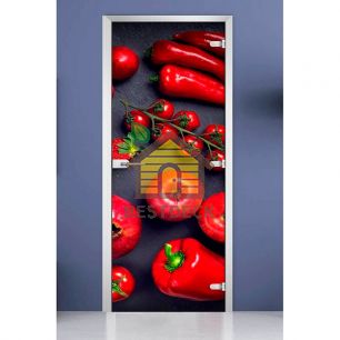 Стеклянная межкомнатная дверь с фотопечатью DW «Fruite-13»