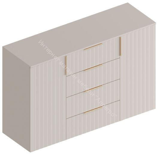 Комод 2-ств. с 4 ящиками "Тефия" Тефия/Софт Сантьяго