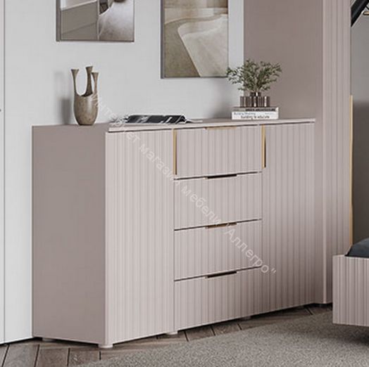 Комод 2-ств. с 4 ящиками "Тефия" Тефия/Софт Сантьяго