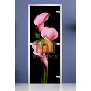 Стеклянная межкомнатная дверь с фотопечатью DW «Flowers-02»