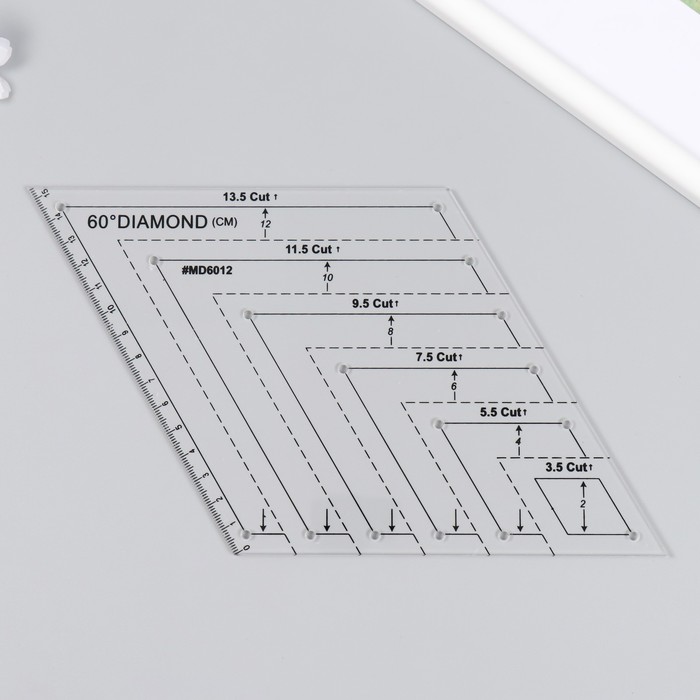 Линейка для пэчворка пластик 60° "Ромб"