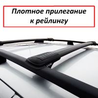 Багажник на рейлинги Chevrolet Niva, Lux Hunter, черный, крыловидные аэродуги