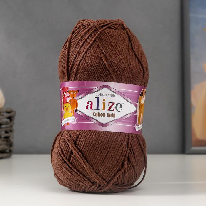 Пряжа для вязания спицами, крючком ALIZE, Cotton Gold, 55% хлопок, 45% акрил, 330 м/100 г, (493)