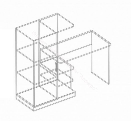 Стол письменный с пеналом "Милана" (левое исполнение)