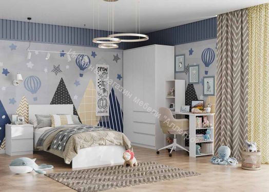 Стол письменный с пеналом "Бьянко" (левое исполнение)