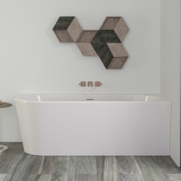 Изображение Угловая ванна Knief Wall XS Corner Left без отверстий под смеситель 165х75х58 см