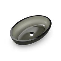 Накладная раковина Knief Oval Shape Solid Surface из полимерного материала без отверстий для смесителя 55x37x13 см 702010 схема 1