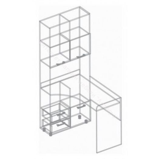 Стол компьютерный "Умка" (левое исполнение) Бодега светлая