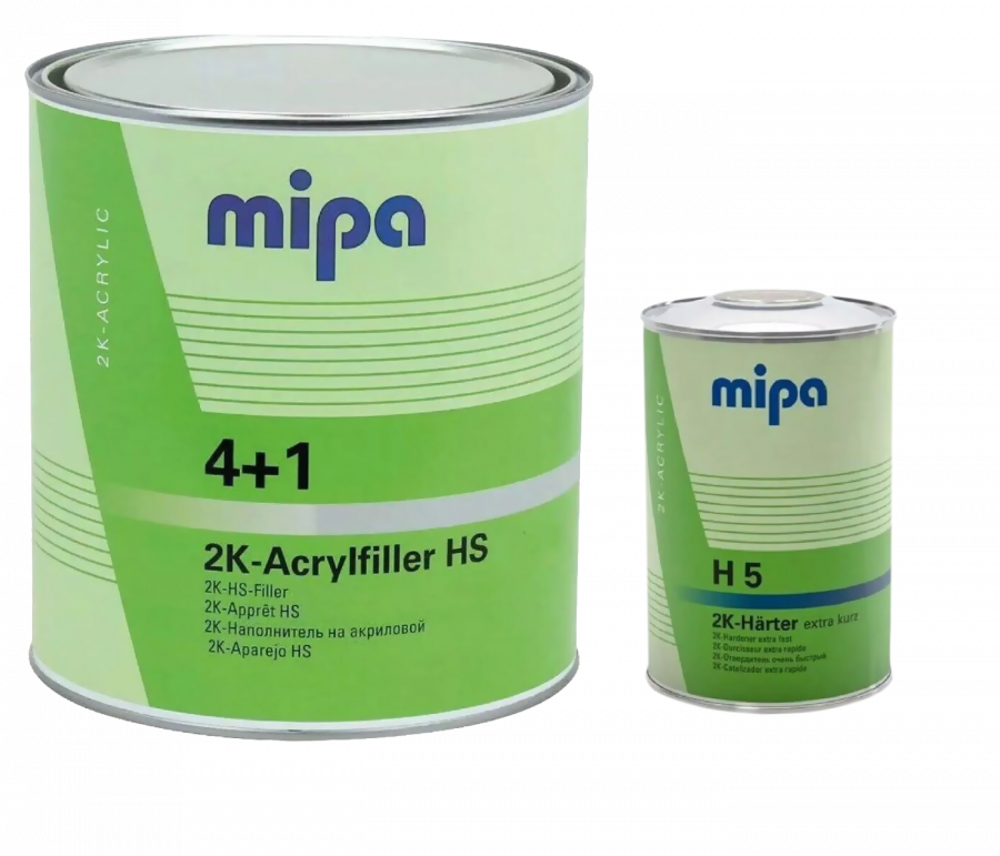 4+1 2K-HS-Acrylfiller Филлер акриловый светло-серый RAL 7035 с отвердителем экстра быстрым H 5 2K-Harter 4л+1л