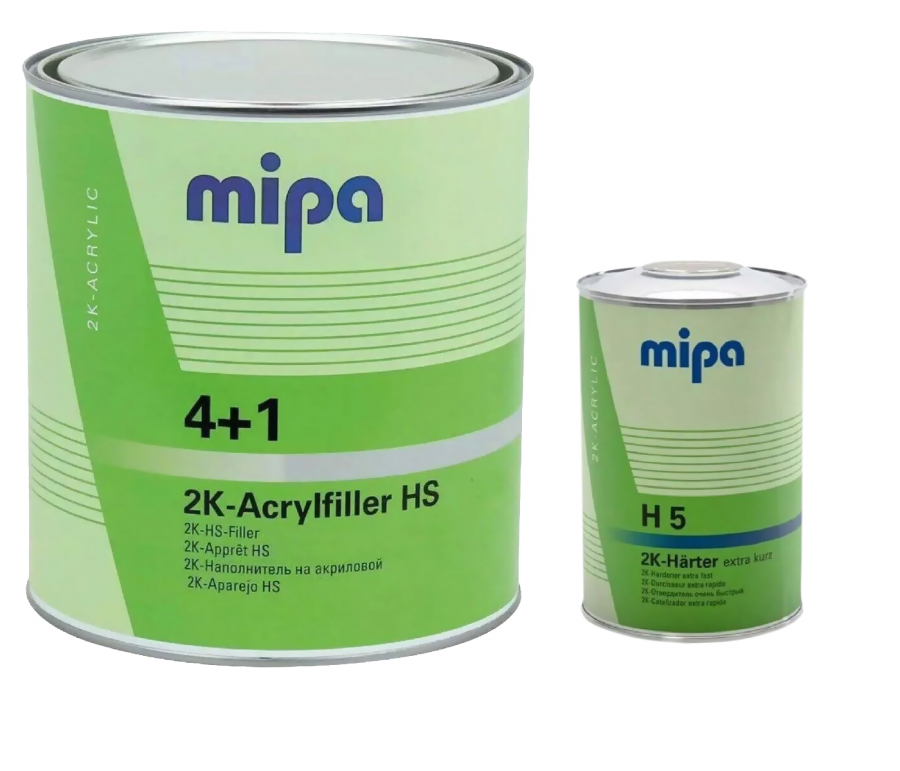 4+1 2K-HS-Acrylfiller Филлер акриловый тёмно-серый RAL 7011 с отвердителем экстра быстрым H 5 2K-Harter 1,25л