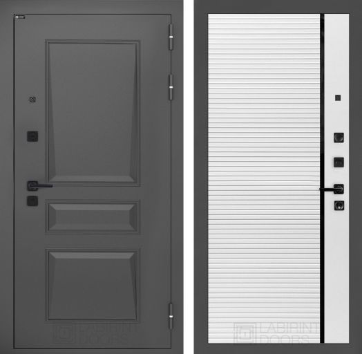 Входная дверь Лабиринт ОРЛЕАН 22 Белый софт металлическая