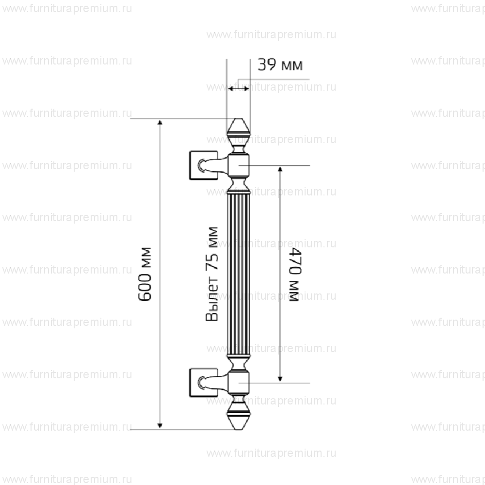 Ручка-скоба Extreza Impero. Длина 600 мм
