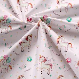 Ткань дюспо Единорожки на светло-розовом-  50х37 см limit
