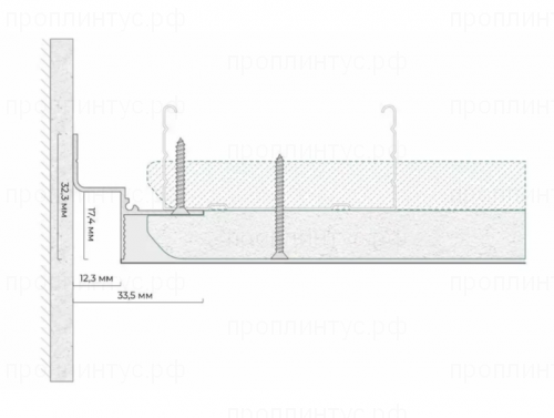 Теневой потолочный профиль ТП 129