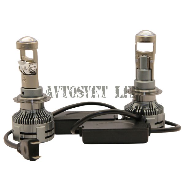 Лампы мини линзы светодиодные, на автомобиль линзованные цоколь серия A80Pro-H7 12-24V