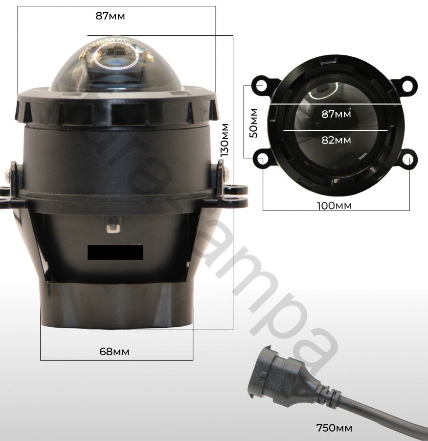 Противотуманные лазерные BI-LED фары со светотеневой границей света 55W