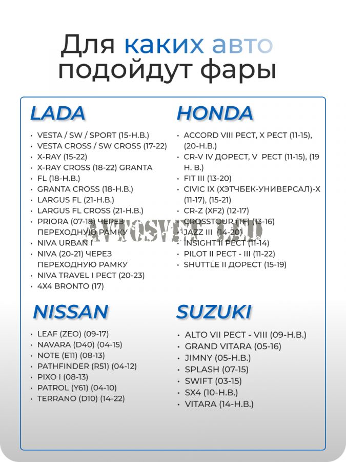 Фары BI-LED ПТФ ASF23-55W COMBO с границей света