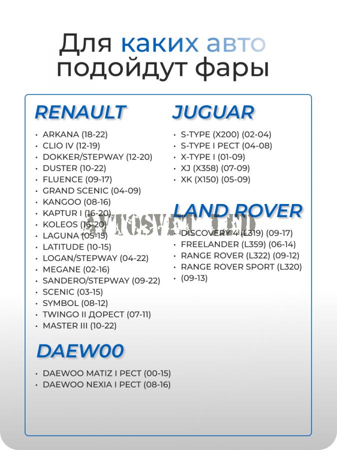 Фары BI-LED ПТФ ASF23-55W COMBO с границей света