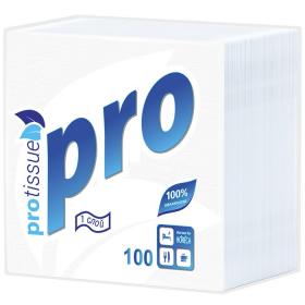 Салфетки бумажные PROtissue С184, Premium, 1-слойные, 24х24 см, 100 штук в упаковке