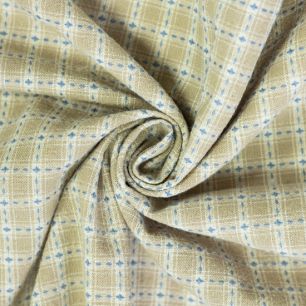 Хлопок фактурный крупная клетка, цвет бежевый 50х35