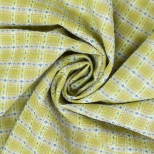 Хлопок фактурный крупная клетка, цвет оливковый 50х35