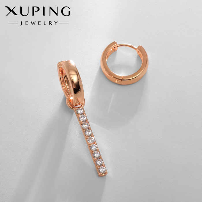 Серьги со стразами XUPING открытие, цвет белый в розовом золоте