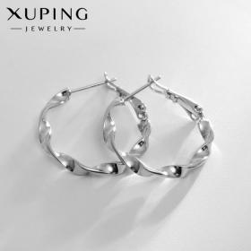 Серьги-кольца XUPING завет, цвет серебро, d=2,5 см