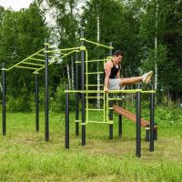 Спортивный комплекс W237 WorkOut | рукоход | Шведская стенка | 2 перекладины | Перекладина вертикальная наклонная | скамья | брусья