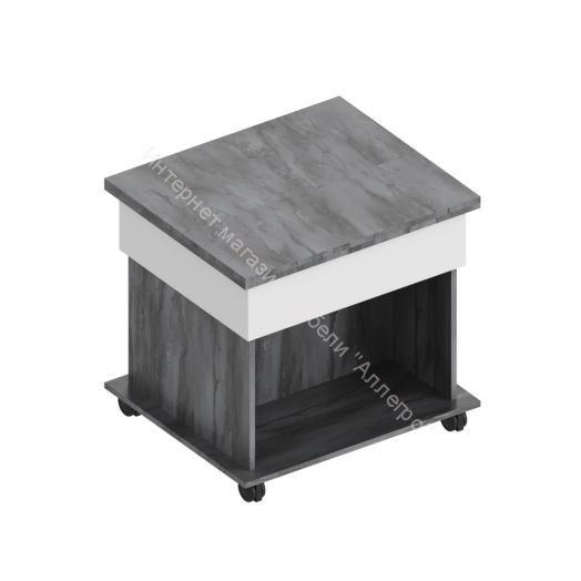 Стол журнальный раскладной "Моника" Айрон Рок/Белый лофт