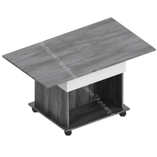 Стол журнальный раскладной "Моника" Айрон Рок/Белый лофт