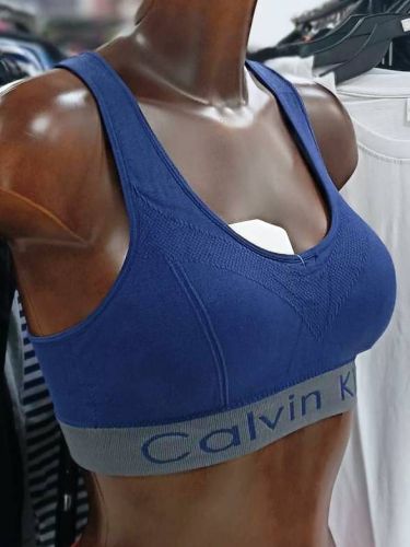 Спортивный топ на широких бретелях Calvin 501 борцовка (синий)