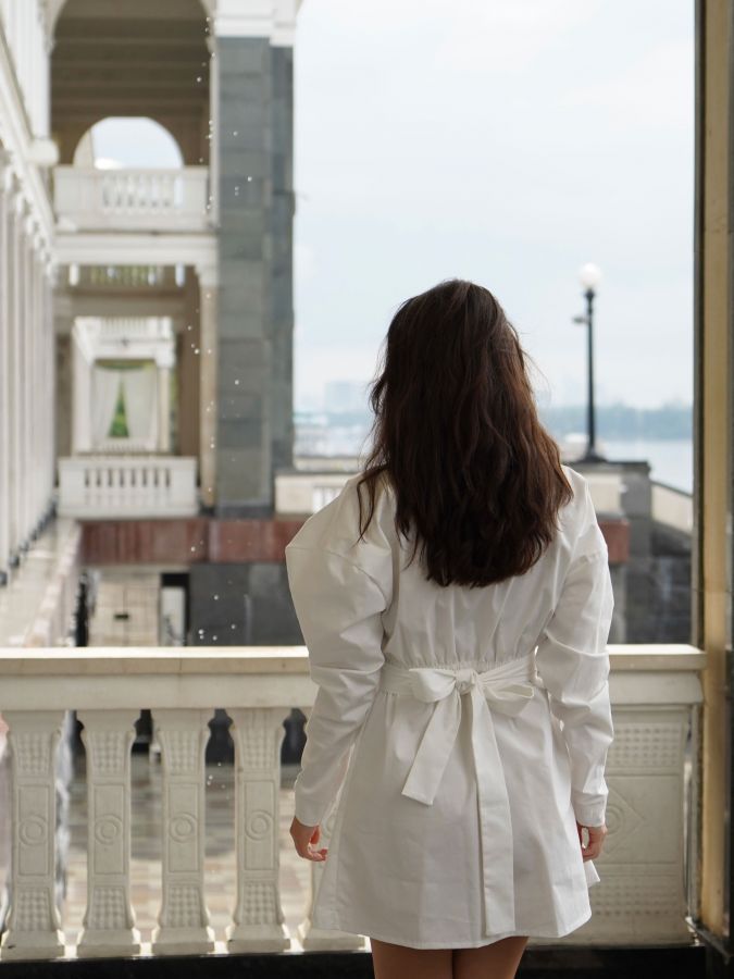 Платье Cloud из хлопка белое