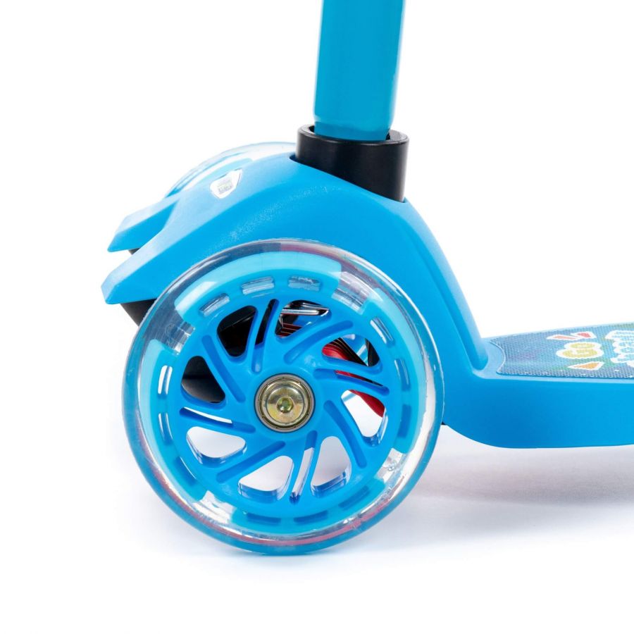 0072 Детский самокат (с наклейкой V1) (голубой) (в коробке)