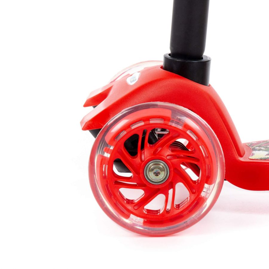 0072 Детский самокат (с наклейкой V1) (красно-чёрный) (в коробке)