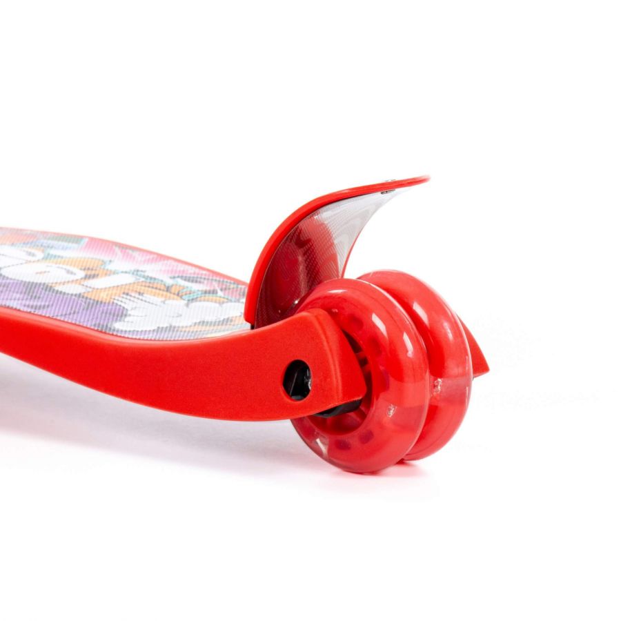 0072 Детский самокат (с наклейкой V1) (красно-чёрный) (в коробке)