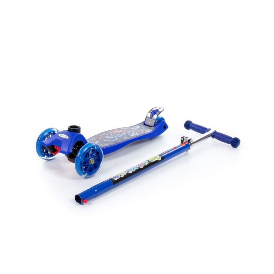 0072 Детский самокат (с наклейкой V1) (синий) (в коробке)