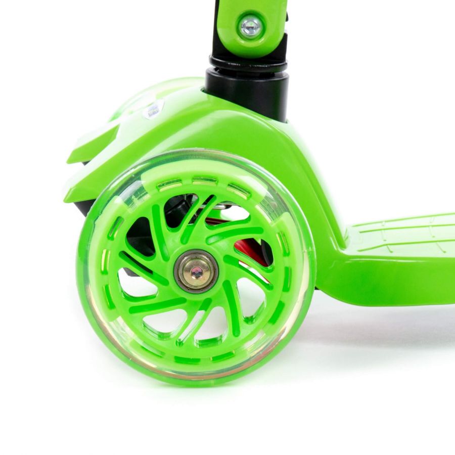 0072C Детский самокат (со складной ручкой) (зелёный) (в коробке)