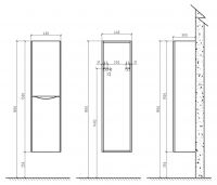 Шкаф подвесной, левосторонний BelBagno ANCONA-N-1500-2A-SC-BL-L схема 3