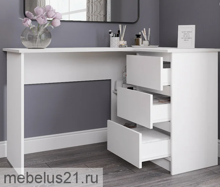 Стол письменный угловой Норд Белый