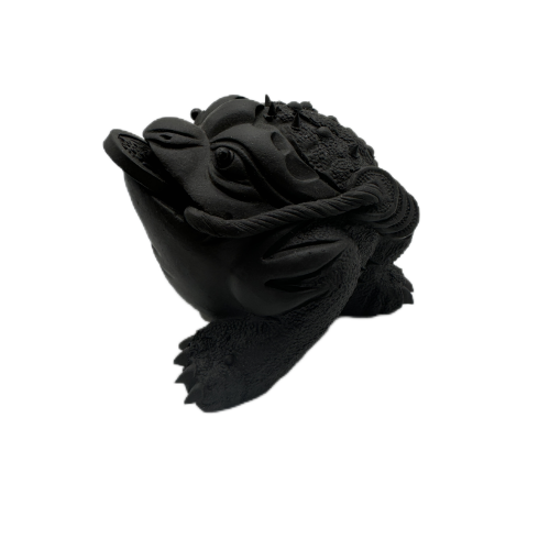 Фигурка для чайной церемонии "Трехлапая жаба" черная 8 см