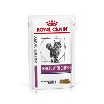 Роял канин Ренал с курицей в соусе для кошек (Renal Chicken) пауч 85г.