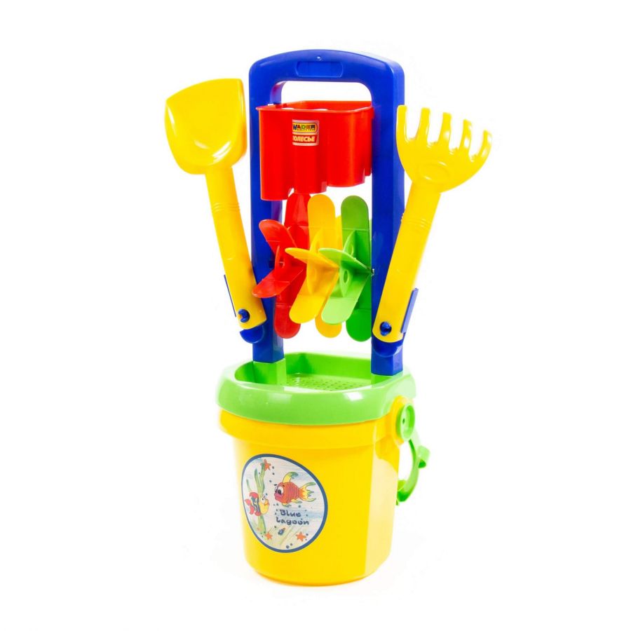 Набор №391: песочная мельница №4, ведро №9, лопатка №31, грабельки №31