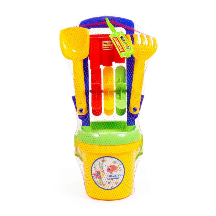 Набор №391: песочная мельница №4, ведро №9, лопатка №31, грабельки №31