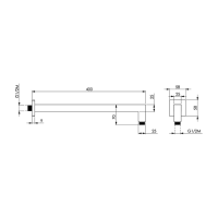 Держатель верхнего душа Cisal Shower настенный L400 мм схема 2