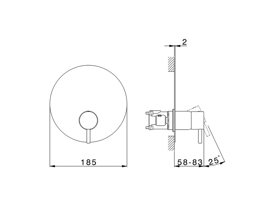 Смеситель для душа Cisal Less Minimal LM0BM010 ФОТО