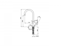 Смеситель для кухни Cisal Kitchen Energy Save A3000535 схема 2