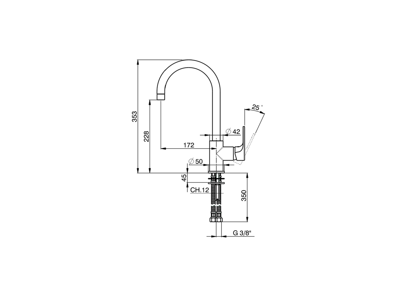 Смеситель для кухни Cisal Kitchen Energy Save A3000535 схема 2