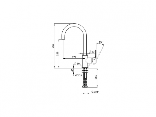 Смеситель для кухни Cisal Kitchen Energy Save A3000535 схема 2