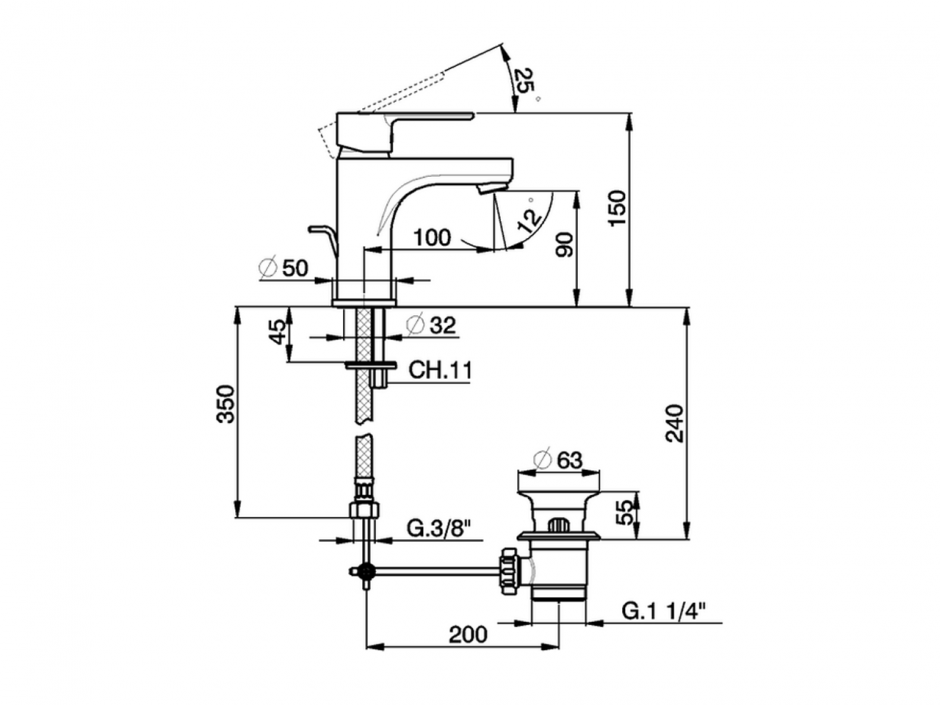 Смеситель для раковины Cisal Tender Energy Save C2000495 ФОТО